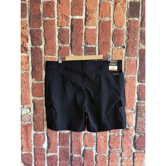 Eddie Bauer Womens Black Outdoor Summer Trail Shorts Nylon Size 16 NWT - Picture 2 of 3